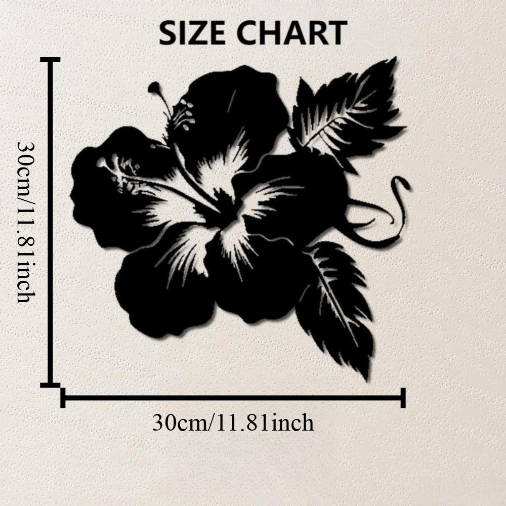 Iron Wall Art Hibiscus Flower Sculpture Tropical Home Decor Living Room