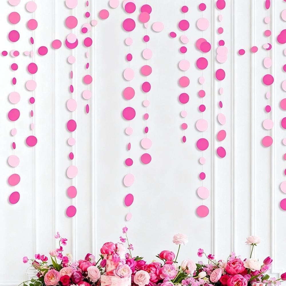 New Paper Circle Garland Banner Round Dots Hanging Polka Dot Garland Colorful Colorful Dot Garland Wedding Decorations