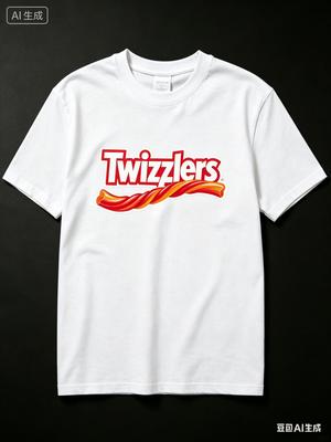 2026 New Twizzlers Gummy Candy Pattern Summer Pure Cotton Comfortable Shortsleeved Shirt Suitable for Unisexs Wear