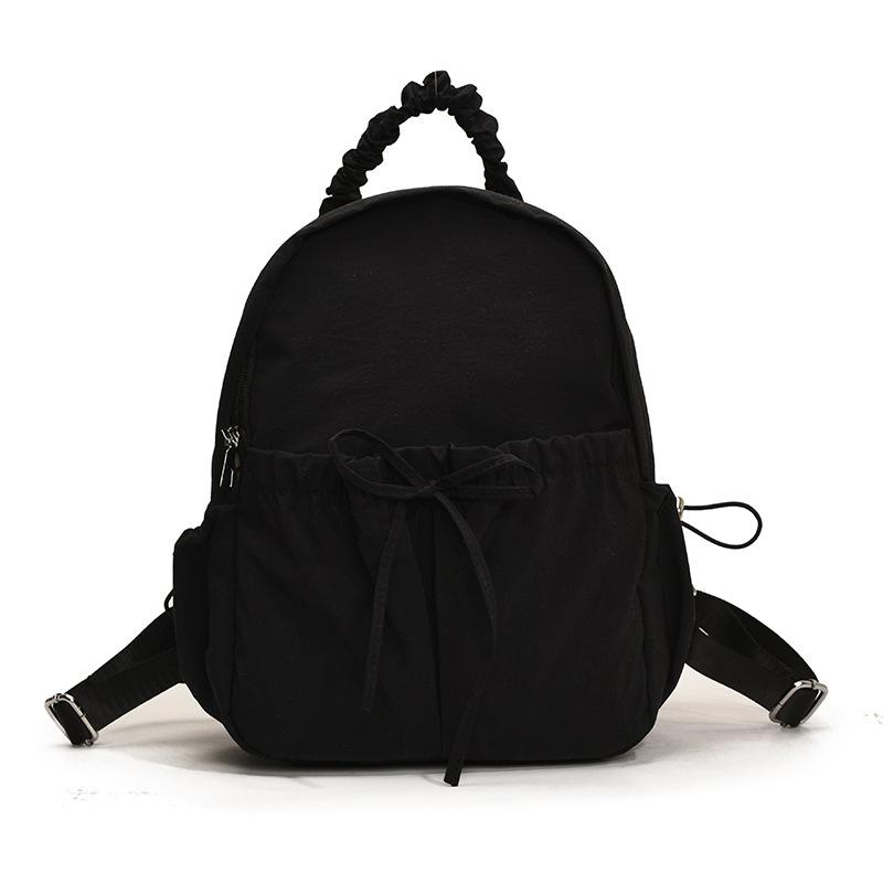 Geantă de umăr la modă cu fundă, din pânză de nailon pliată, rucsac casual versatil