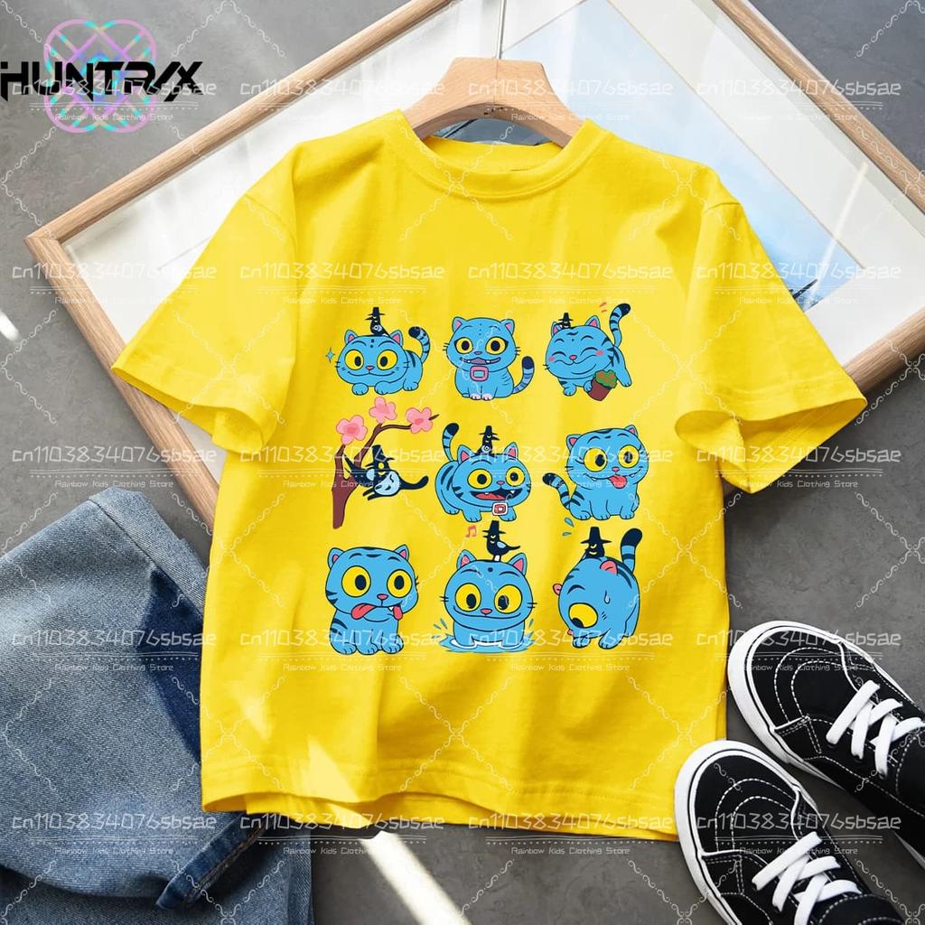 Summer Fashion Movie Kpop Demon Hunters T Shirt Kids Cartoon Anime Clothes Round Neck Basic Boys Tops Casual