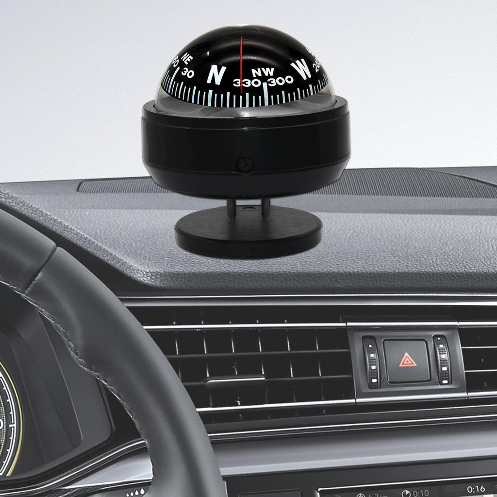 Mini Navigation Compass Camping Gear Small Compass Guide Ball For Marine Boat Vehicle Car Compass Black Car Decoration Car Parts