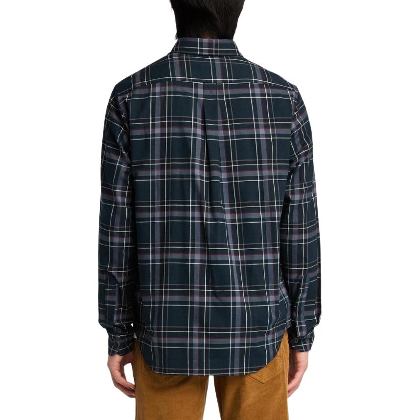 Timberland Plaid Button-Down Outdoor Long Sleeve Shirt Men Shirts Deep-Sapphire Wheat A44G5-B68
