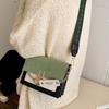 One-shoulder Cross-body Fashionable Frosted Contrasting Square Bag