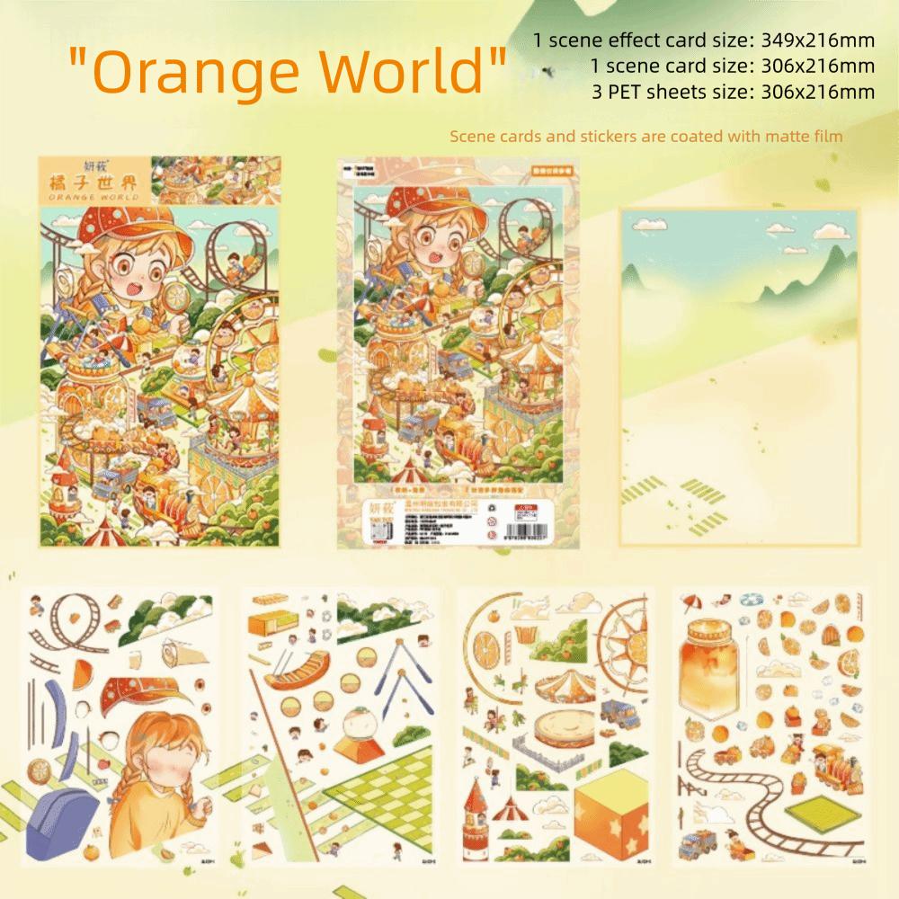 Cartoon Landscape Making Sticker Plus Size Decorative Game Stickers  For Kids Adults