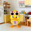 Angry Duck Statues, 2-Piece 3D-Printed Animal Figurines Set Wearing Pink Bowknot Sunglasses and Gingham Aprons for Tabletop Shelf Displays