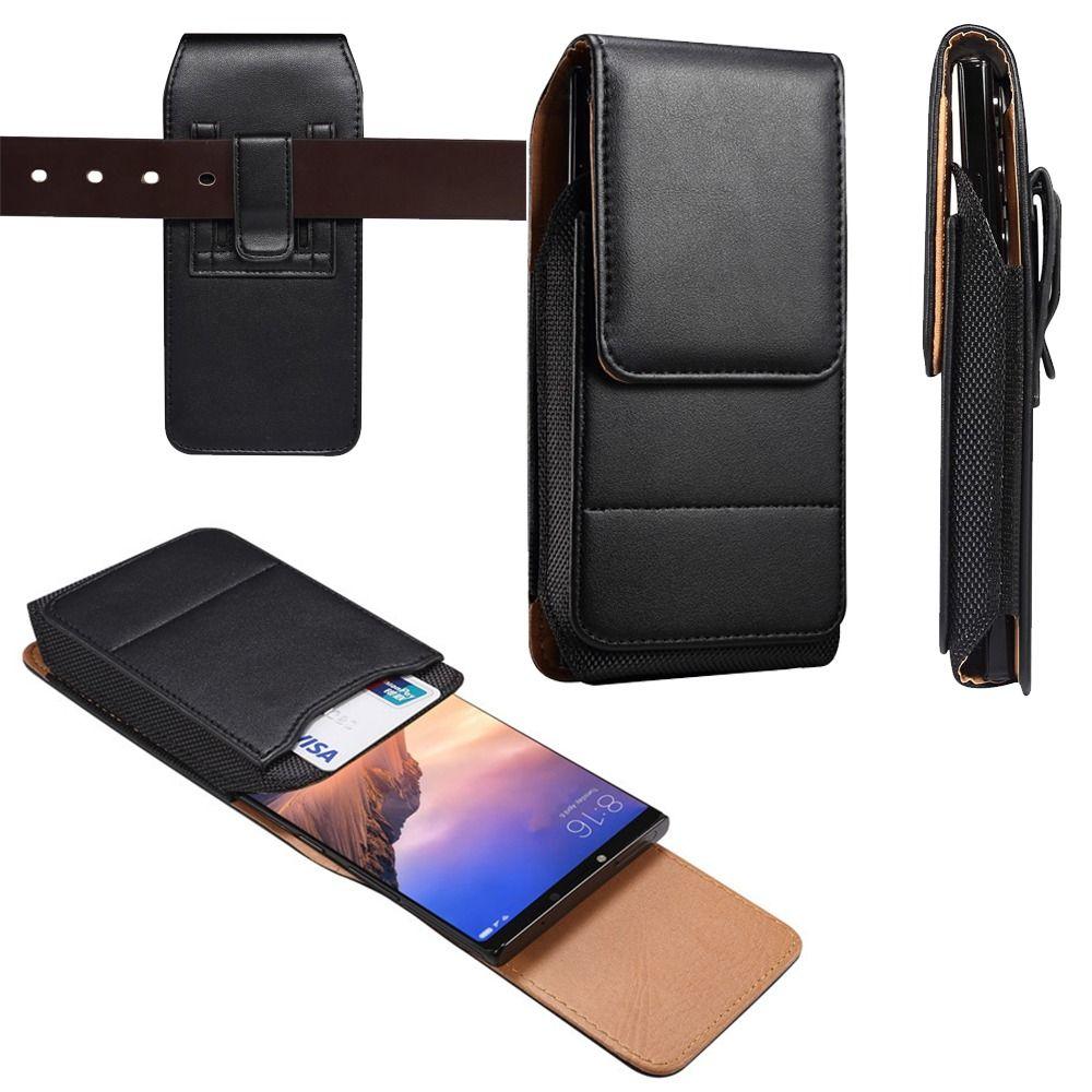 Textured Design Mobile Phone Waist Bag Card Slot Vertical Cover  For Mobile Phones