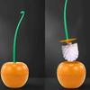 Cherry Long Handle Toilet Brush Set - Corner-Free Bathroom Cleaner
