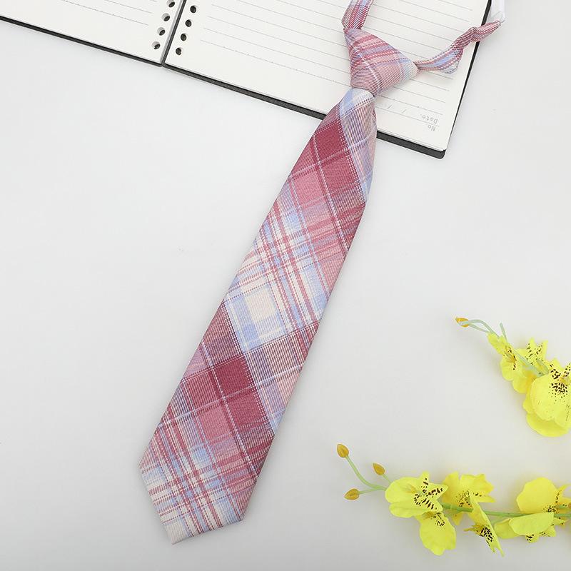 Jk Small Tie Female College Style Lazy Japanese Plaid Uniform Shirt Tie Student Ins Men'S And Women'S Short Styles Free Of Charge