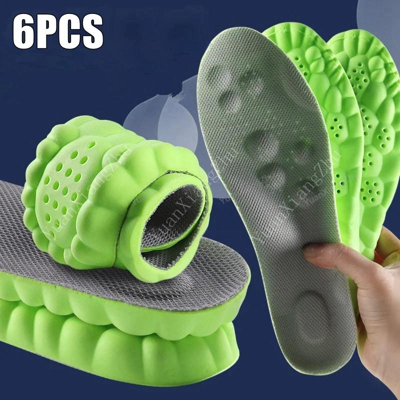 2/4/6Pcs Sport Shoes Insoles Soft Plantar Fasciitis Insole for Feet Arch Support Orthopedic Foot Pads Shock Absorption Shoe Sole