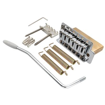Musiclily Pro 10.5mm Modern 6-Point Tremolo Unit Bridge with 36mm Solid Brass Block for Squier Stratocaster Electric Guitars, Chrome