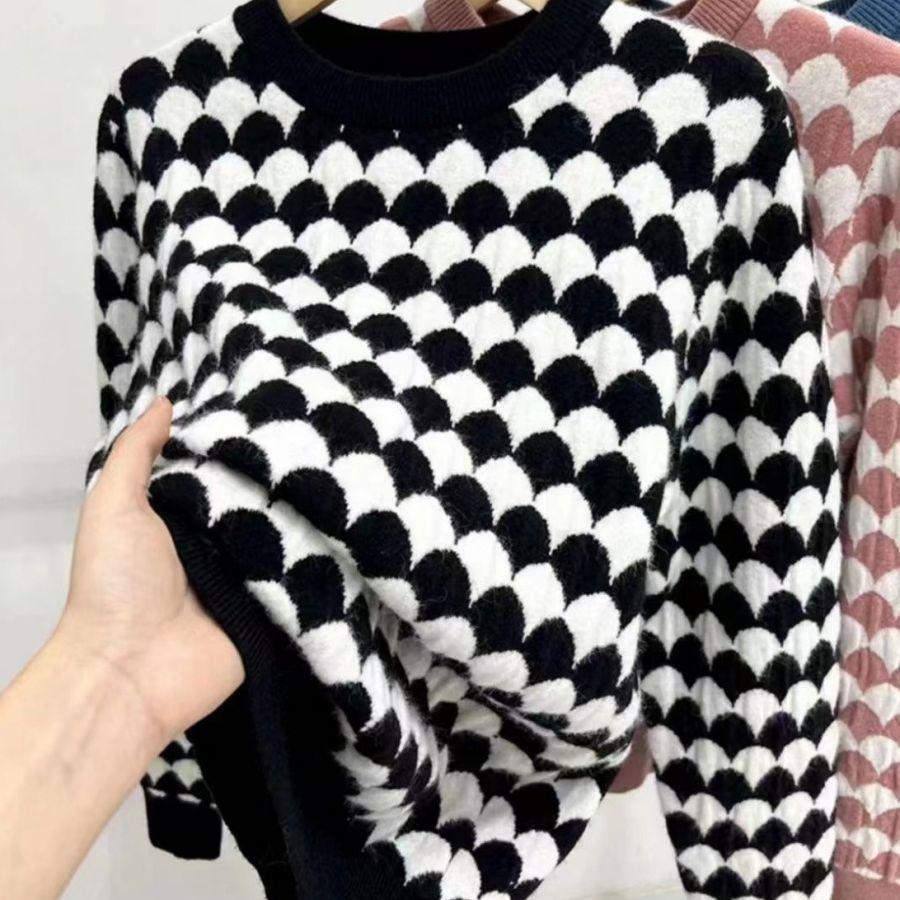 Sweater Women Striped Knitted Sweater Loose Winter Thick Female Soft Pullovers Casual Tops Oversized Sweater Knitwear