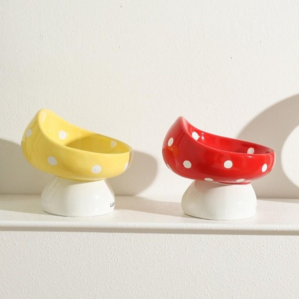 Keramik Haustier Hochfußnapf Schrägmaul Haustier Trinknapf Futterspender Niedlicher Katzennapf Wasserbehälter