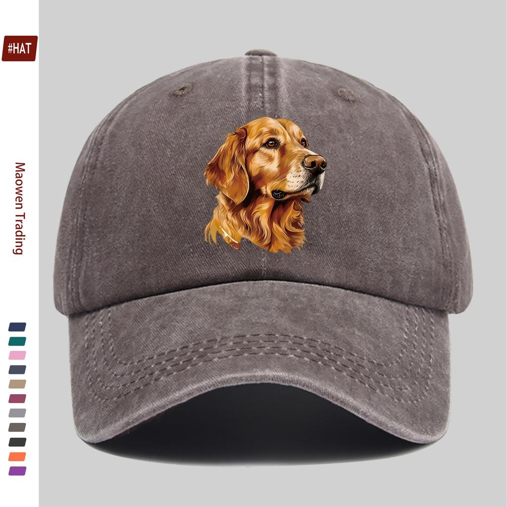 pc Cute Golden Retriever Print Baseball Cap Pet Portrait Design Decorative Hat Comfortable Lightweight Headwear Adjustable S