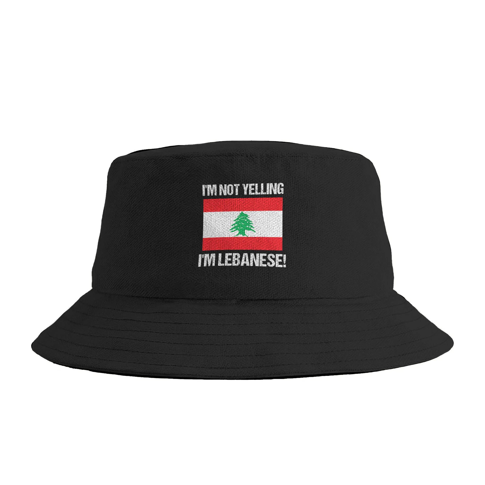 Lebanese Flag American Bengal Cat Heritage Lebanon Bucket Hat For Unisex FisherUnisex Hats Korean Fishing Caps Streetwear Sun Hats One Size