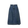 Veromoda 2026 Autumn Retro Washed High-Waist Denim A-Line Skirt