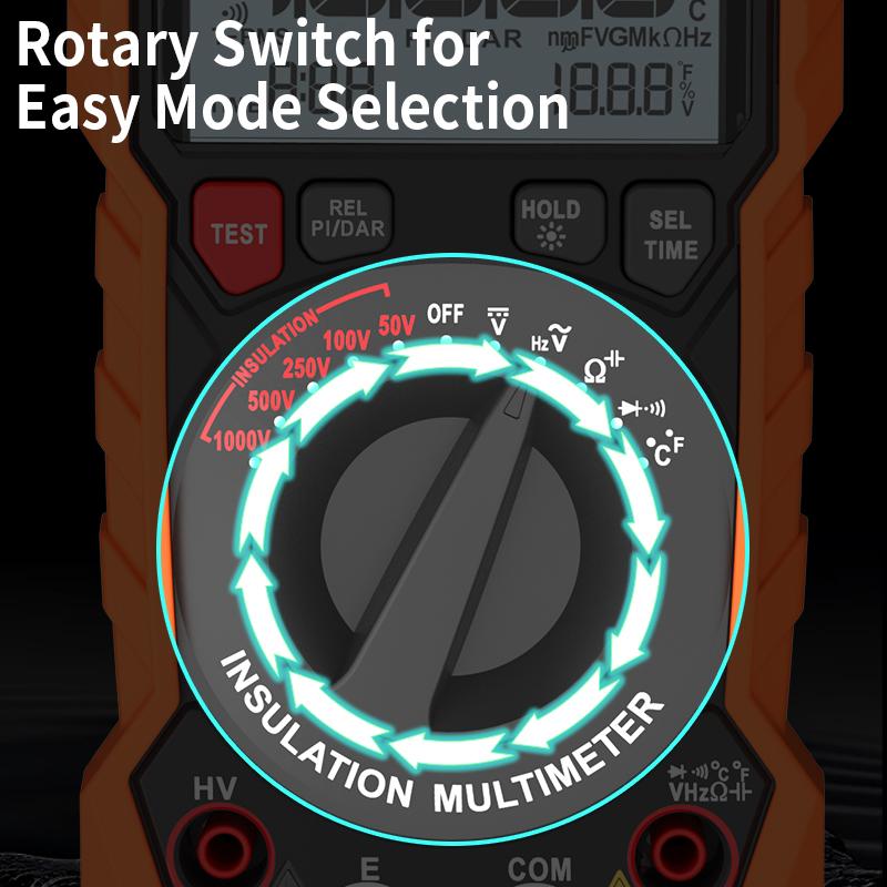 ZOYI High Precision Megohmmeter Multimeter 2-in-1 1000R Insulation Tester Electrician 1000V for New Energy Electrical