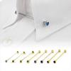 Spiral Buckle Shirt Collar Pin Detachable Neckline Pin Crystal Tie Collar Needle  Men