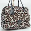 ANYA HINDMARCH Carker Unborn Calf Leopard Print Handbag Boston Bag Leather Grey Brand Tassel A4 Capacity Women's Logo Plate