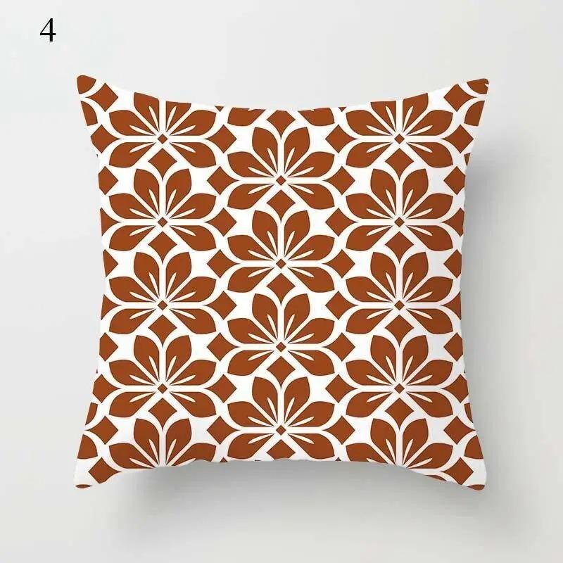 Clip Red Brown Pillowcase Decorative Geometric Print Abstract Pattern Pillowcase Home Supplies Pillowcase Sofa Cushion Cover