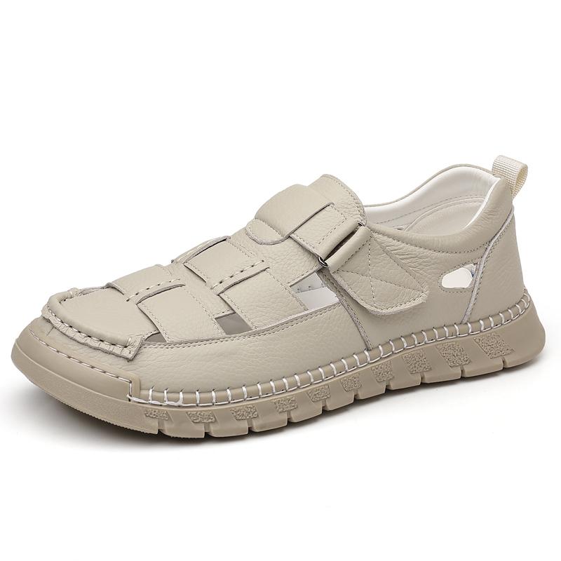 Fashion Outdoor Summer Men Sandals Genuine Leather Mens Casual Shoes Outdoor Male Beach Slippers Leisure Walk Roman Shoes Wading Shoe