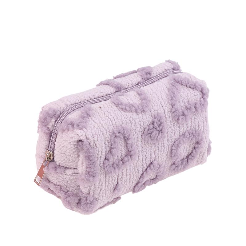 Plush Makeup Bags Soft Travel Cosmetic Storage Bag Portable Love Print Organizer Pencil Case Cute Clutch Pouch