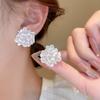Silver Needle High-end Flower Tassel Pearl Stud Earrings French New Fashion Versatile Earrings Light Luxury High-end Earrings