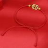 Zhou Family Sand Gold Plated Copper Bracelet - Unisex Ping An Fu Lucky Red Rope Jewelry