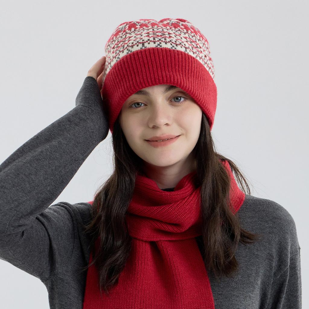DIMANAF Winter Autumn Women Hat Floral Thick Knitted Hat New Lady Warm Thick 2025 Fashion