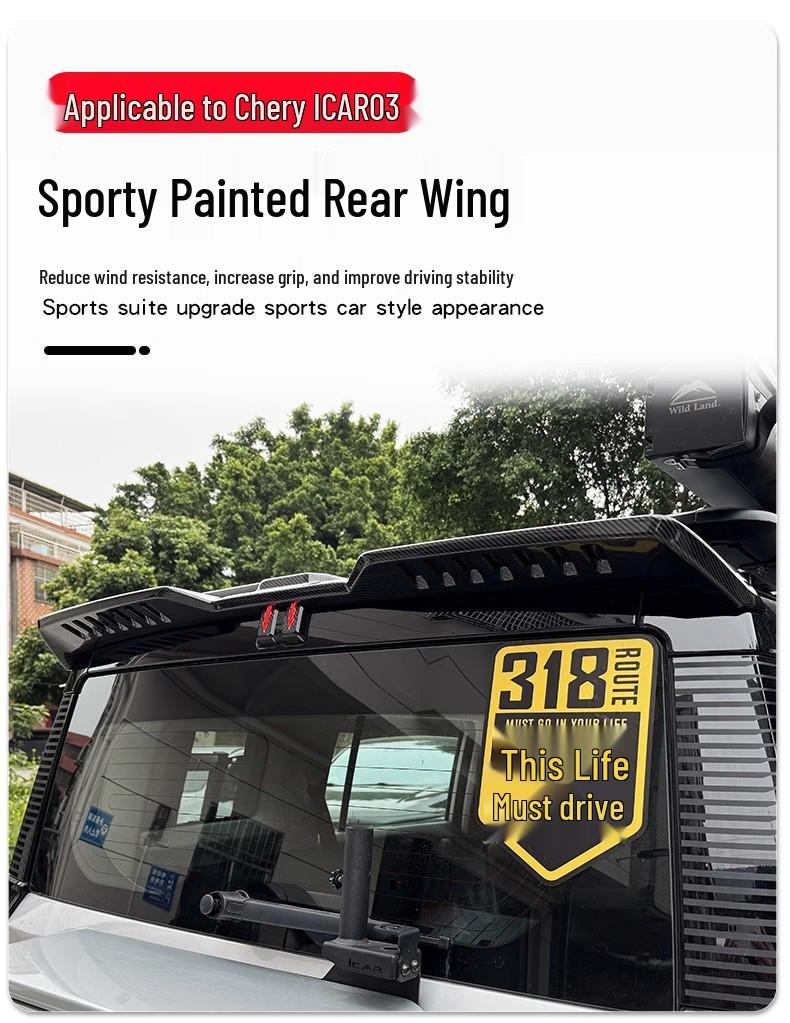 Chery iCAR03 Modifications: Rear Wing, Spoiler, Top Wing, Front Lip, Side Skirts, Front Splitter & Small Body Kit