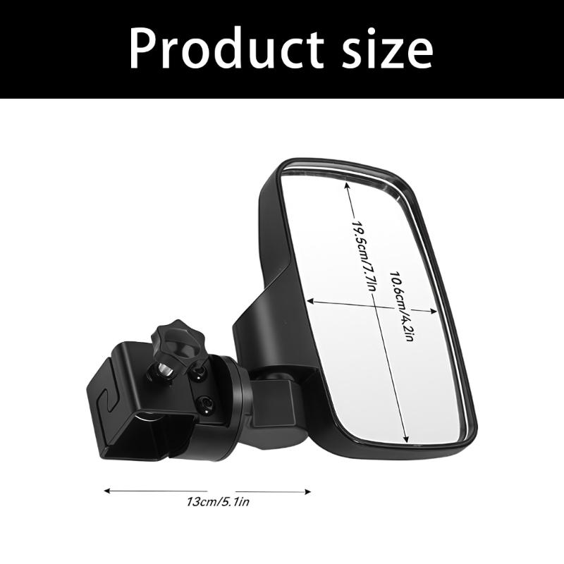 2pcs Quality Plastic Rearview Mirror For Golf Carts Fit 1-1.25in Rail Featuring Easy Installation And Shock Resistance
