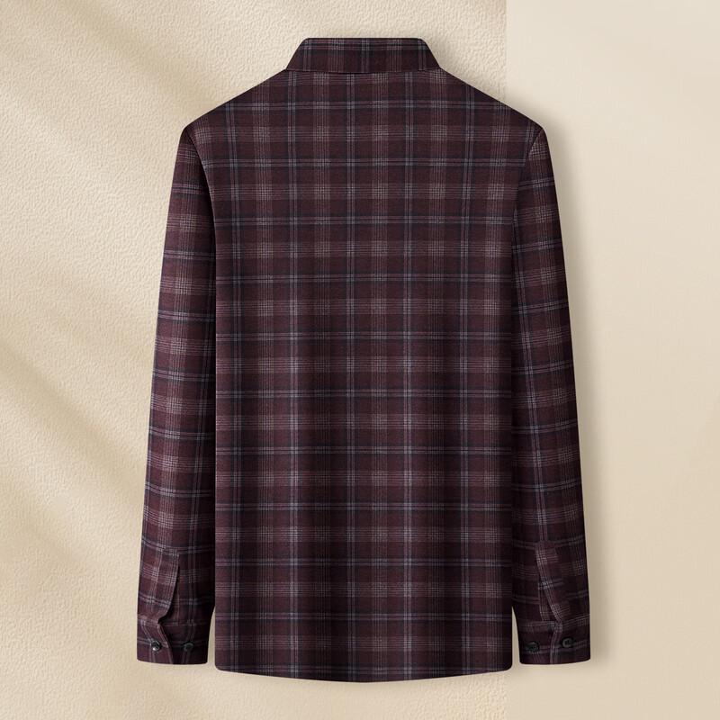 MONTAGUT Men's Winter Plaid Fleece-Lined Wool Blend Shirt