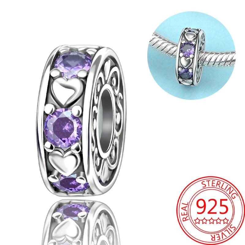 Breloque Pendentif Perles Cœur Rose Scintillant Cuivre Compatible Bracelet Original Pour Femmes Bijoux Cadeaux Saint-Valentin