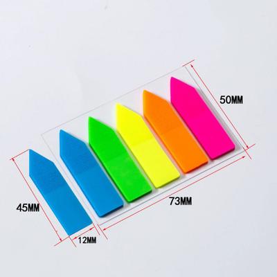 100 listov Fluorescenčný papier v tvare šípky Samolepiaci poznámkový blok Lepiace poznámky