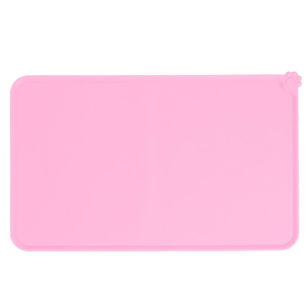 Pet Food Pad Silicone Waterproof Non Slip Bowl Drinking Feeding Mat Placemat for Dog Cat(Red )