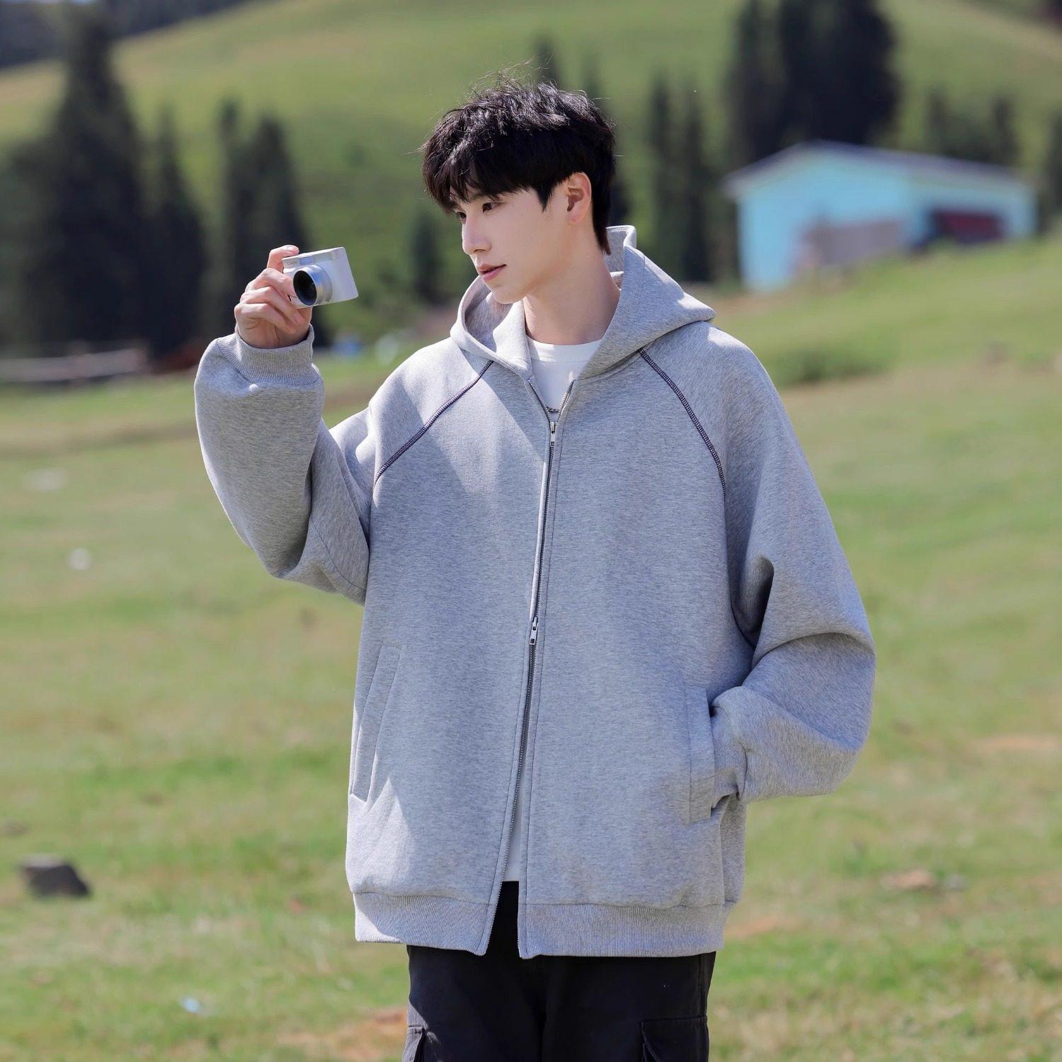 2025 Unisex Autumn/Winter Versatile Knit Zipper Hoodie Cardigan XL