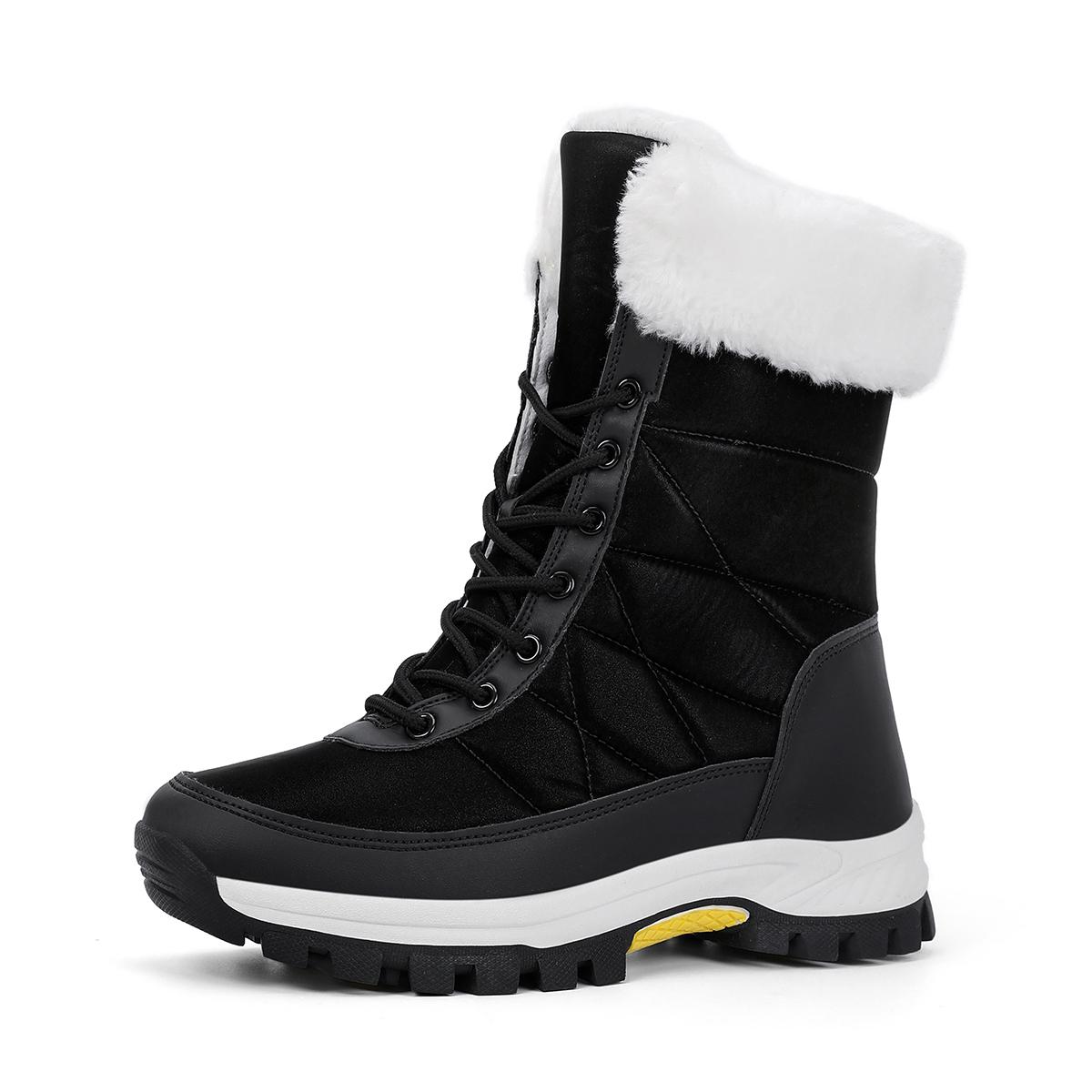 White And Black Winter Boots 2026.TUINANLE, White, Ankle Boots, Women, Winter Shoes, Keep Warm, Non-slip ...