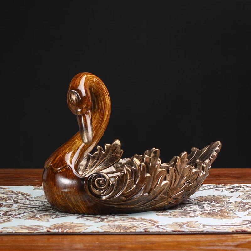 Klassieke Gesneden Fruitschaal Elegante Woonkamer Decoratie Creatief Thee Tafel Ornament Retro Gedroogd Fruit Schaal Bord Decoratieve Dienblad