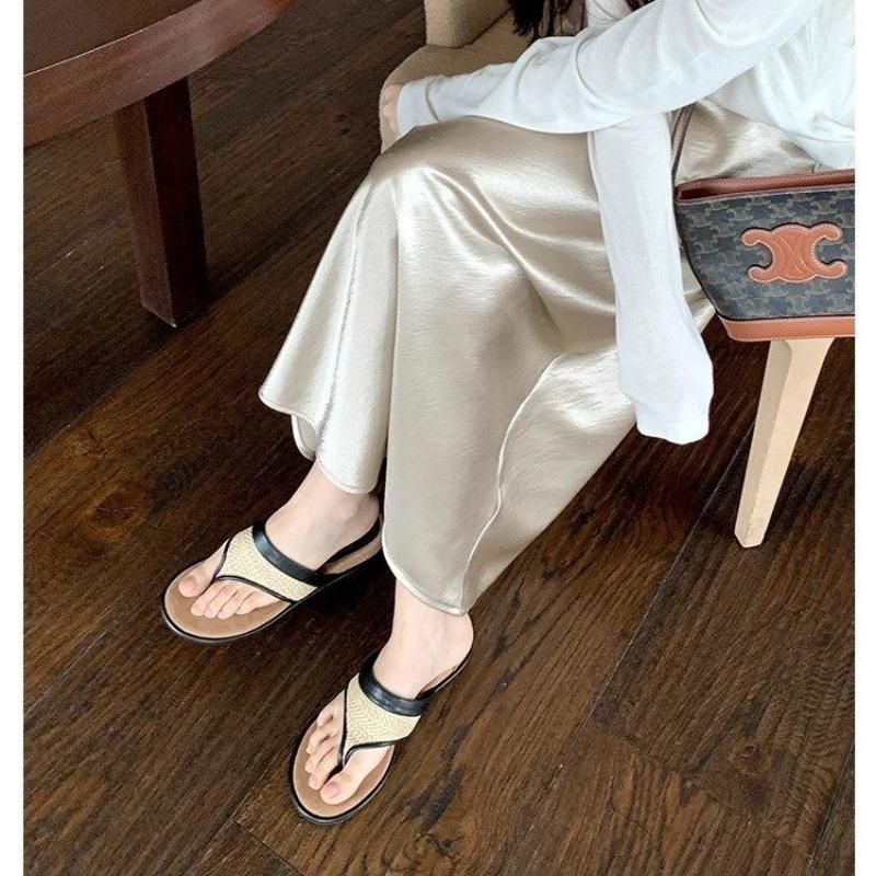 Fashion Summer New Popular Luxury Women Wedges Heel Clip Toe Slippers Outdoor Casual Beach Vacation Slide Ladies Fashion Style Flip Flop