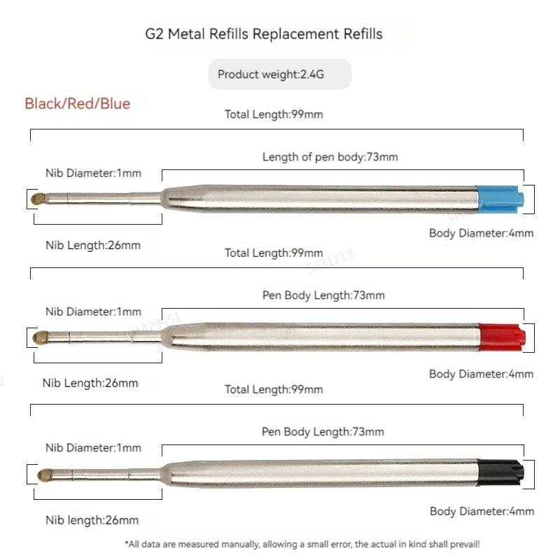 5/10/20pcs L:3.9 In/99mm Ballpoint Pen G2 Refills for Medium Point Blue Red Black Ink Rods for Writing Office Stationery