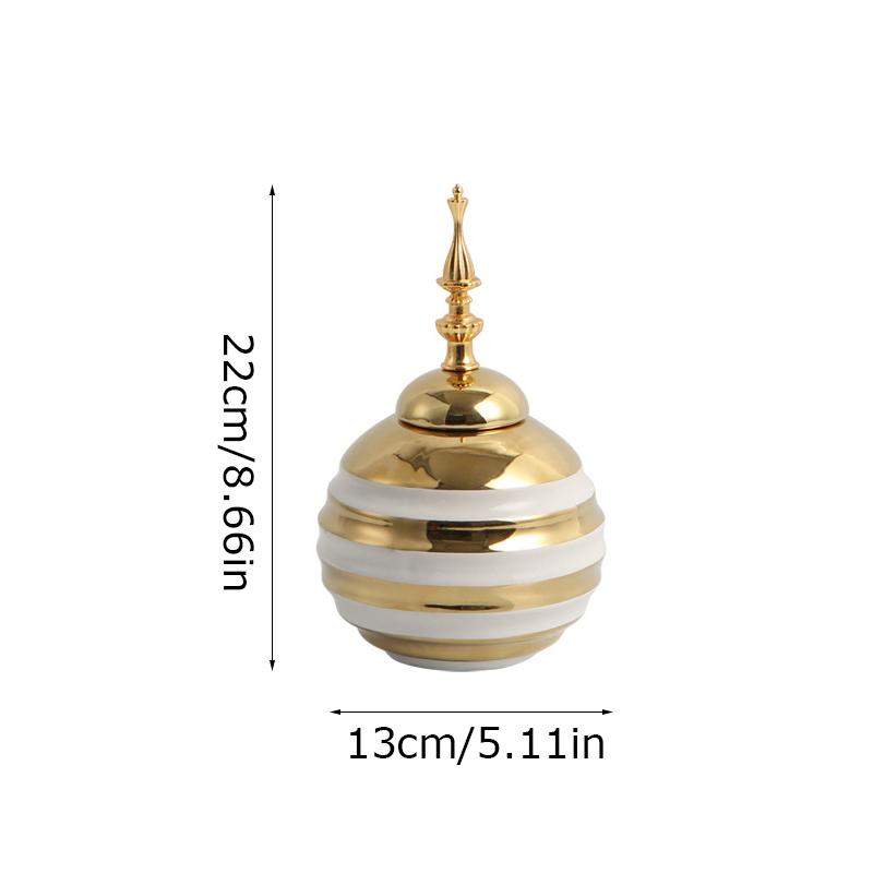 

1 шт. Золотой обеденный стол с пиковой крышкой, емкость для хранения, винтажная керамическая ваза, ваза для цветов, банка для хранения, спальня, имбирница, кухня S