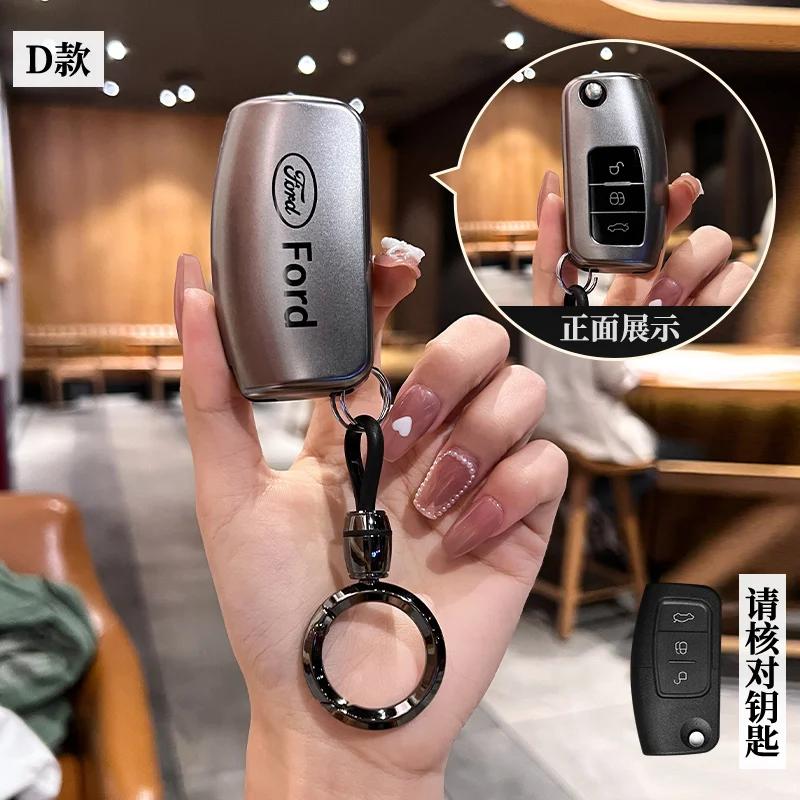 New 2026 Car Sticker For Ford TPU Car Key Case Cover for Ford ST Line Fiesta Focus Fiesta Mondeo Ecosport Kuga Edge Escape Metal