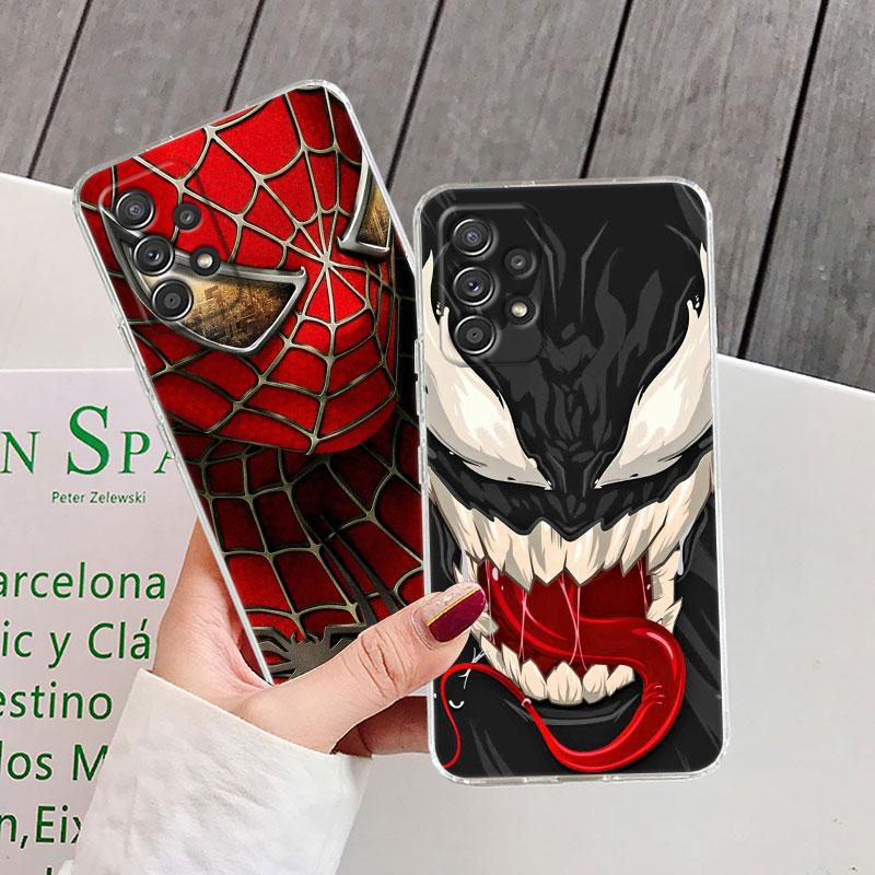 Marvel Spiderman Venom Deadpool Clear Case For Samsung Galaxy A57 A37 A56 A36 A55 A54 A35 A26 A07 A17 A16 A06 A36 A15 Soft Cover
