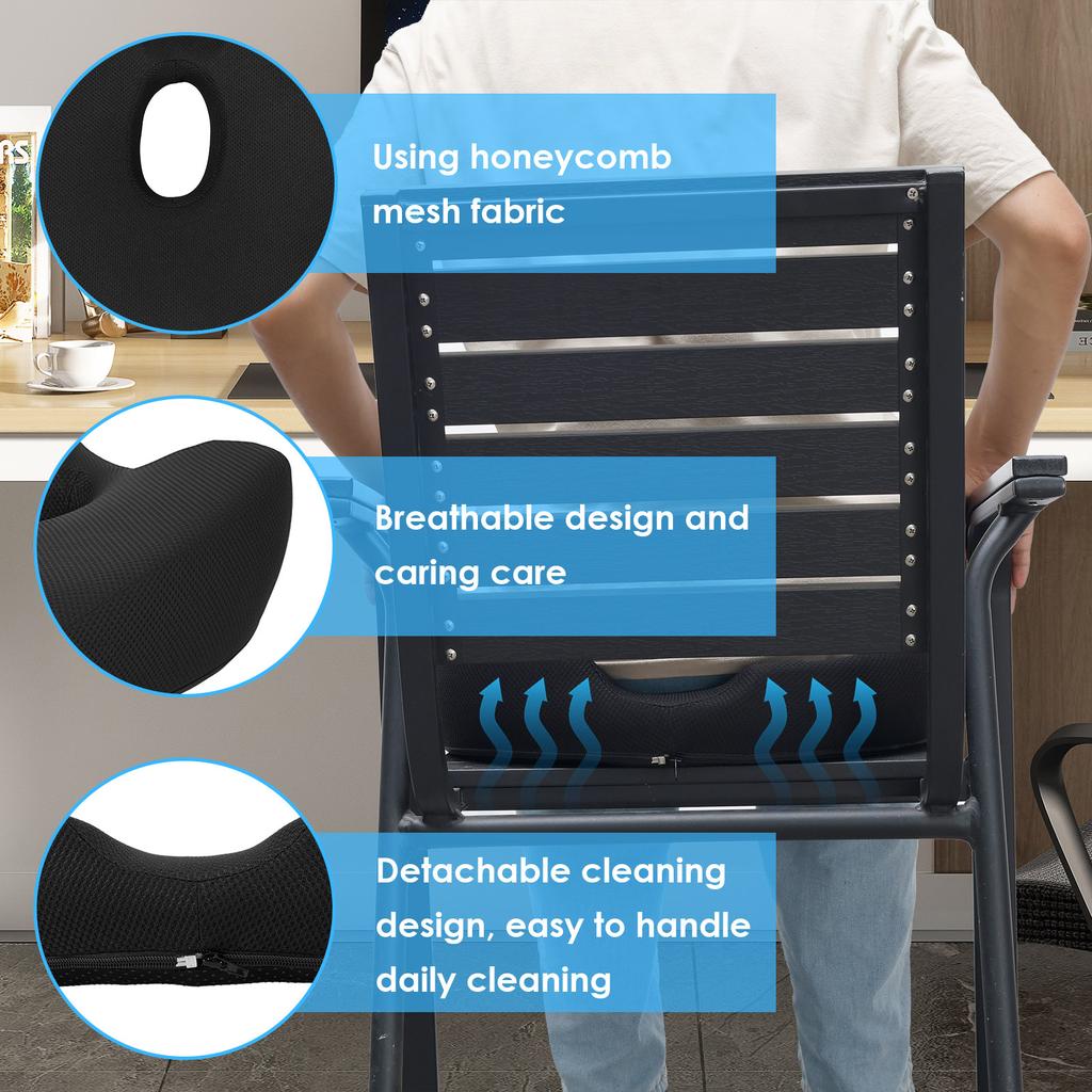 Innovation Donut Cushion with Scientific Center Hole and U Shaped Cutout Comfortable Seat Cushion for Tailbone Pain Relief and