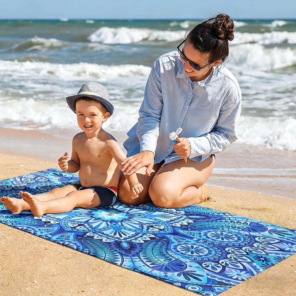 1PC Oversized Lightweight Beach Towel Bohemia style pattern Quick-Dry Beach Towel For Yoga Tourism Beach GYM Camping Swimming