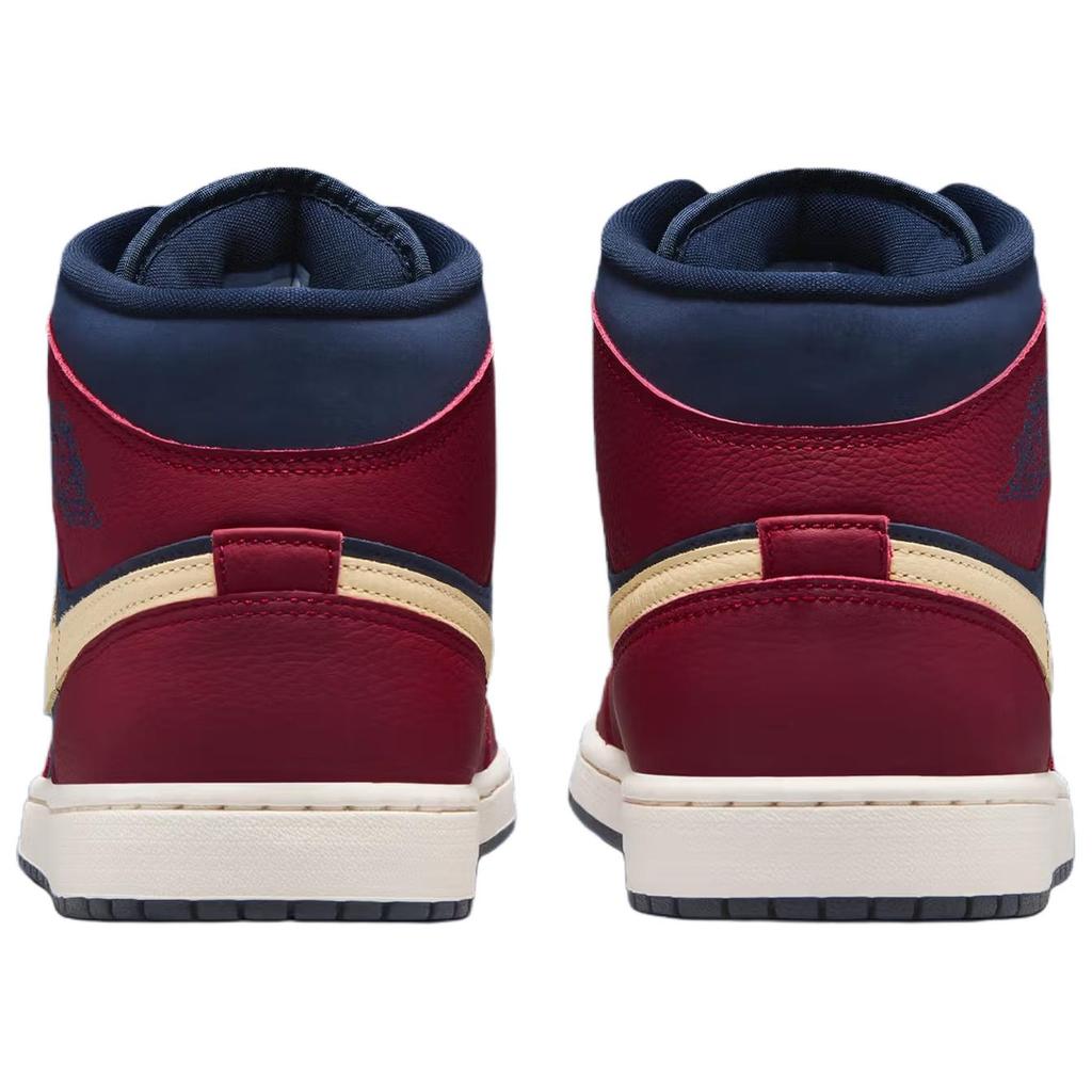 Air Jordan 1 Mid SE Team Red Obsidian Men Sneakers Pale-Vanilla IO7449-600