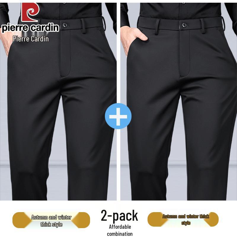 Pierre Cardin Men's Silk-Blend Business Casual Trousers
