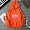 Sexy lip print hoodie long-sleeved women's casual fashion sweatshirt