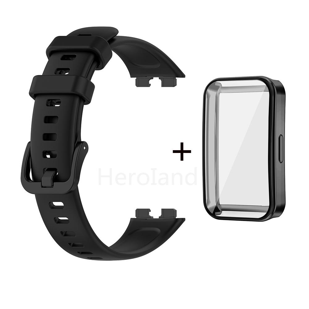 Módní měkký silikonový řemínek k hodinkám pro chytré hodinky Huawei Band 8 Náramek pro Huawei Band 9 10 Pásek Náramek Sportovní pásek a TPU pouzdro