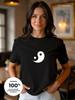 Yin-Yang Oversized Cotton Sports T-shirt